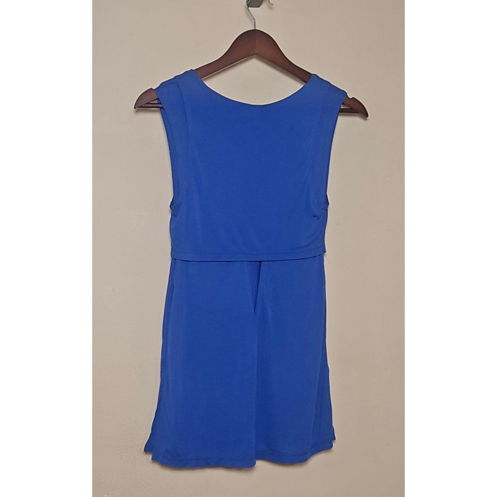 Women's Blue Tank Top stay cool wit hole in back covered by flap